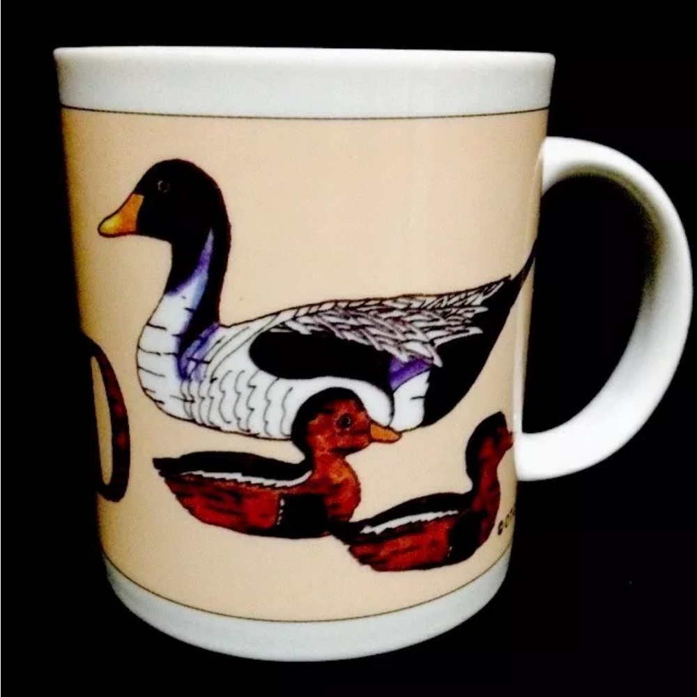 OTC Coffee Cup Mug White Ducks Collector Theme Father Dad Gift Unique Novelty